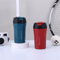 Double Drink Coffee Mug/Cup 400ml Portable Stainless Steel Travel Vacuum Insulated with straw Lid. 