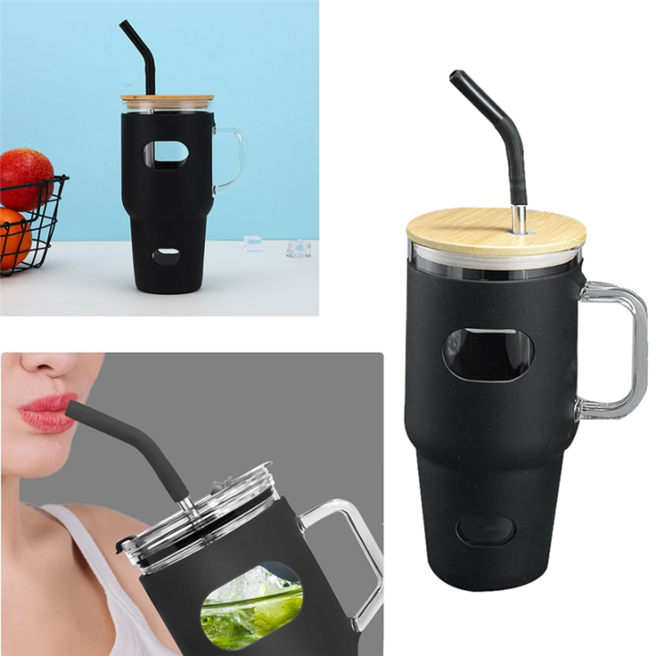 32%20Oz%20Glass%20Tumbler%20with%20Lid%20and%20Straw,%20Glass%20Water%20Bottles%20with%20Handle,%20Glass%20Cup%20with%20Silicone%20Sleeve,Cup%20Holder%20Easy%20to%20Use%20Reusable%20Blue%20-%20Image%209