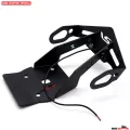 Motorcycle Magnetic License Plate Holder Fender Eliminator Tail Tidy for YAMAHA R15 V3 With LED & Fittings-Black (Imported). 