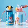 1Pc Kids Water Sippy Cup With Straw Cartoon Leakproof Water Bottles Outdoor Portable Drink Bottle Children's Lovely Cup.