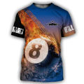 Summer Men's T-shirt Billiards No.8 Black Ball 3d Print High-quality Men's Top Holiday Casual Clothing Daily Street. 