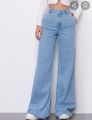 Ladies Wide Leg Jeans Pant Denim High Waist Trousers Casual Slim Fit High Waist Bottoms. 