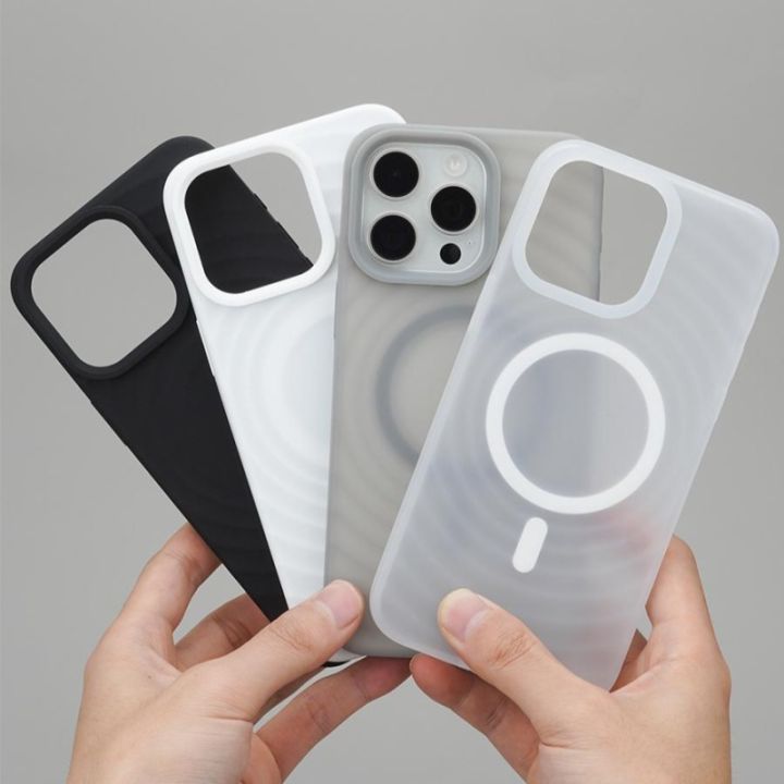 HOCE%20Liquid%20Silicone%20Magnetic%20Phone%20Cases%20For%20iPhone%2016%2015%2014%2013%20Pro%20Max%20MagSafe%20Case%20Ripple%20Wave%20Matte%20Shockproof%20Soft%20Cover%20-%20Image%2010