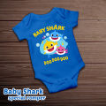Smartynerdy Blue Cotton Baby Shark New Born Baby Romper and Boys Girls Kids Adult Tshirt. 