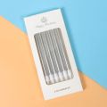 6pcs Long Thin Cake Candles Metallic Birthday Candles Long Thin Candles In Holders for Birthday Party Wedding Cake Decorations. 