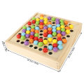 Wooden Board Bead Game Interactive Magnetic Fishing Game 2 in 1 Color Matching Safe for Home for Toddlers.