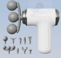 3-Head Fascia Gun 9-Head Interchangeable Body Massager Deep Hitting Muscle Relaxation Shoulder, Waist and Back Massager.