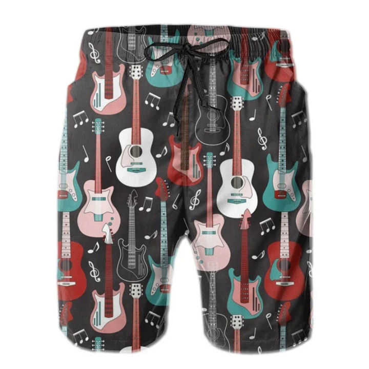 Musical Instrument Graphic Shorts Pants for Men 3D Print Casual Beach Shorts Swim Trunks Summer Swimsuit homme 2023 Board Shorts