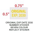 ORIGINAL EXP DATE 2030 NUMBER STICKER 100PCS SIZE ONE INCH/HALF INCE. 