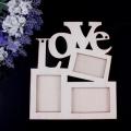 Hollow Love Wooden Family Photo Picture Frame White Base Art DIY Home Decor New. 