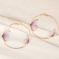 Trendy Big Hoop Earrings Aesthetic Butterfly Wing Earrings Large Hoop Earrings for Women/ Earrings for Girls Simple Stylish New Collection. 