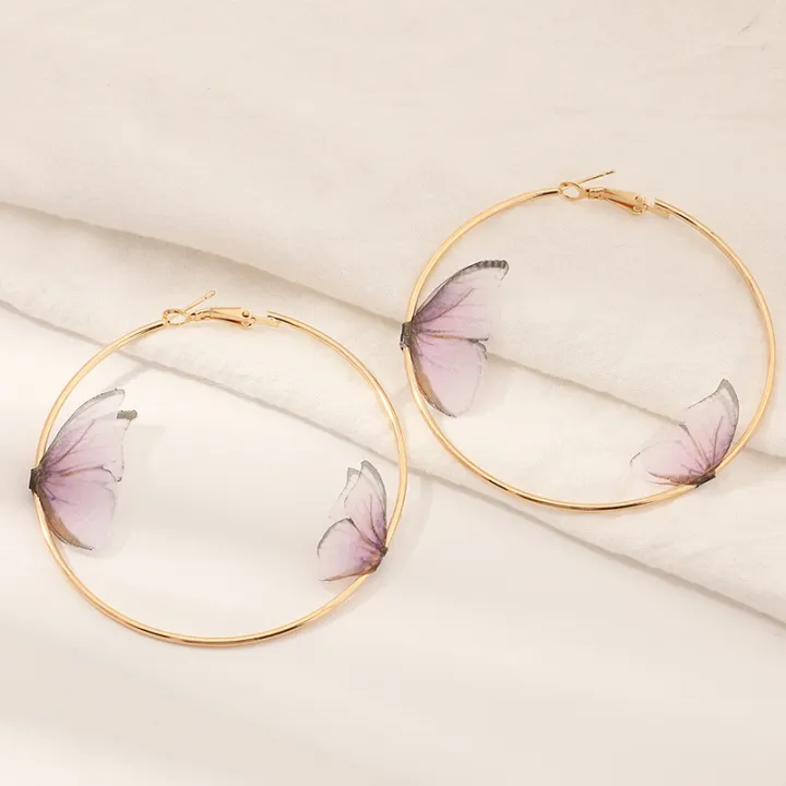 Trendy%20Big%20Hoop%20Earrings%20Aesthetic%20Butterfly%20Wing%20Earrings%20Large%20Hoop%20Earrings%20for%20Women/%20Earrings%20for%20Girls%20Simple%20Stylish%20New%20Collection%20-%20Image%203