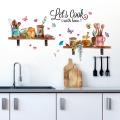 【2023】 Kitchen Cutlery Pattern Wall Sticker Living Room Restaurant Background Home Decoration Wallpaper Fridger Self Adhesive Poster.