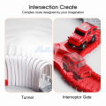 HelloKimi  Children's Fire Truck Toy Track Model Set Construction Toys Race Tracks for Kids Toys Car and Flexible Track Playset Children's Puzzle Electric Fire Truck Track Assembly Set. 