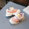 Children's Casual Sports Shoes Breathable Mesh Velcro Elastic Strap Colour Block Anti-slip Running Sneakers Daily Kids Sneakers.