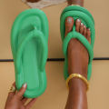 2023 New Eva Soft Sole Beach Flip Flops Women Clip Toe Non Slip Pillow Slippers Woman Bathroom Couples Flat Slides Sandals 45.