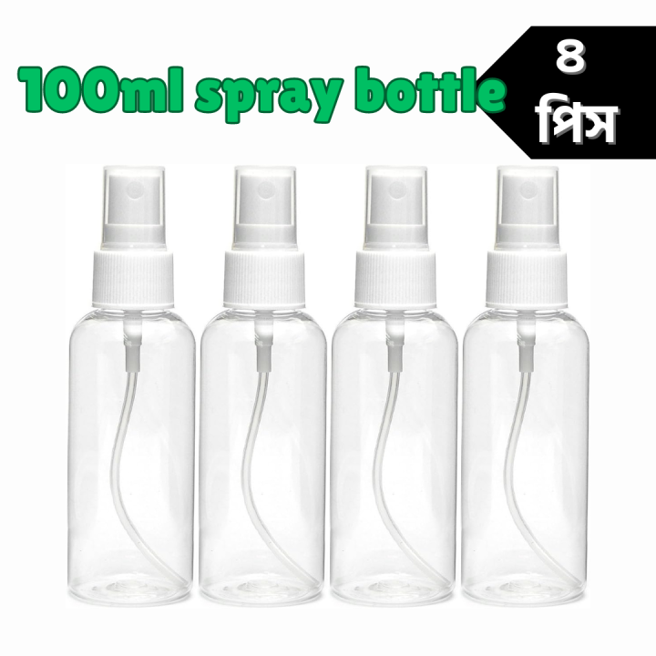 100ml Spray bottle Transparent plastic bottle- 4 pcs