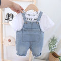 0~5 years old new baby suit cotton top + overalls 2 piece set for sale at low price.