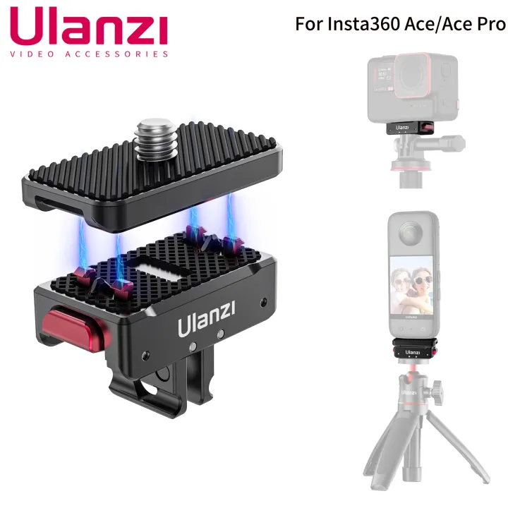 Ulanzi IN01 IN03 Magnetic Quick Release Mount Kit for Insta360 X4 / X3 / ONE X2 /X with 1/4 Screw Gopro Action Camera Interface