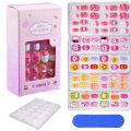 120pcs/Set Cartoon Design Children Nails Art Girl Convenient Wearable Stick On False Nails Tips Cute Press On Nail Strips.