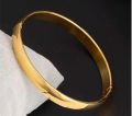 Golden Stainless Steel Bangle Bracelet For Men. 