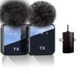 F11-2 (3 in 1)Collar Wireless Dual Microphone proprofessional Lepal Lavaliar microphon iPhone/Android & Type C Supported 100& Noise Cancellation By EXOTIX.