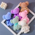 Coral Fleece Bear Towel Teacher’s Valentine's Day Gift Bear Hand Towel Wedding Gift Pure Color Cute Towel.