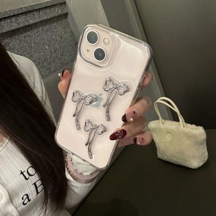 Aesthetics%20Stylish%203D%20Metal%20Bowknot%20Case%20For%20Iphone%2015%2014%2013%2012%2011%20Pro%20Max%20MiNi%20X%20XS%20XR%207%208%20Plus%20SE%20Clear%20Soft%20Cover%20Epoxy%20Shell%20Solo%20Yolo%20-%20Image%202