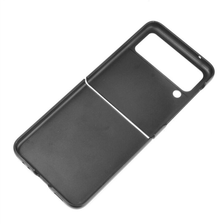 lthmy%20for%20Samsung%20Galaxy%20Z%20Flip3%205G%20Case%20Luxury%20Calfskin%20PU%20Leather%20lines%20Hard%20Back%20Cover%20-%20Image%204