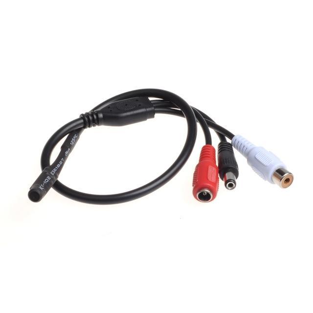 CCTV Camera Audio Microphone with Power - Black