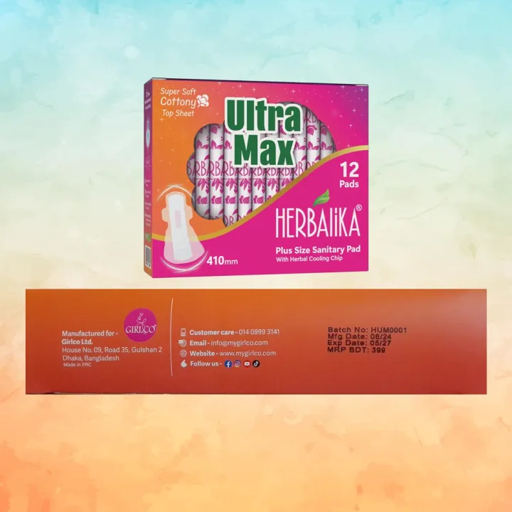 Herbalika%20Plus%20Size%20Sanitary%20Pad%20Ultra%20Max%20-%2012%20Pads%20(410mm)%20-%20Image%207