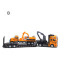 【Funny Bunny Toy Store】Pull-back Design Construction Trailer Moving Joints Head Construction Trailer Model for Kids.