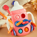 Infant toddler bottle pull-up toy for early education, stretchable grip training, fun finger pumping and soothing toys. 
