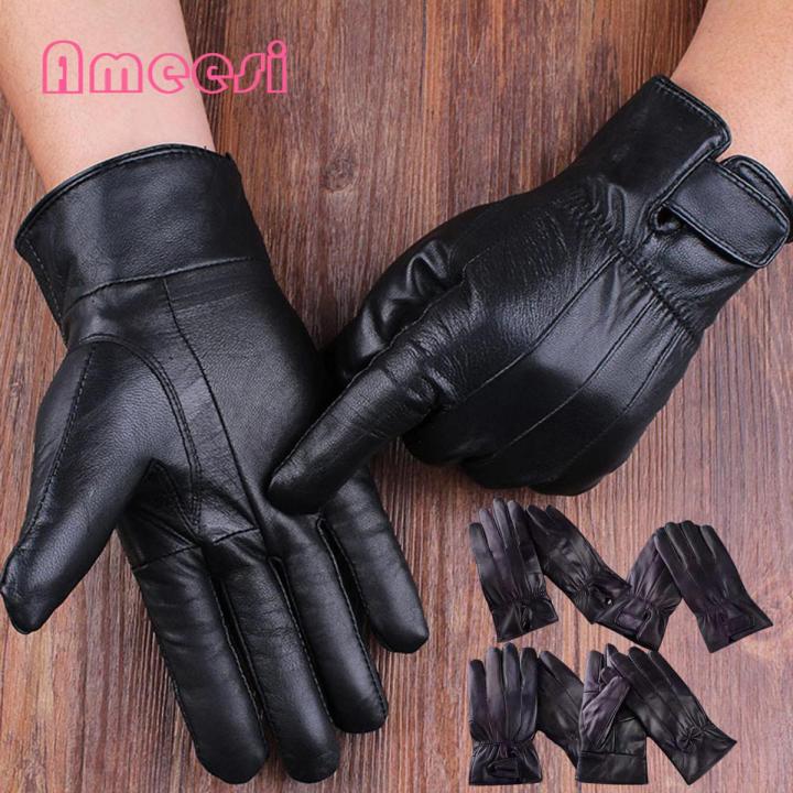 Ameesi Driving Gloves Plush Lining Coldproof Anti Skid Gloves
