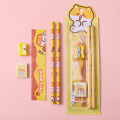 Cheap Kawaii Stationery Set for Kids Gift Pencil Set with Rubber Ruler Cheap 5PC Holiday Gifts Prizes School Supplies Wholesale. 