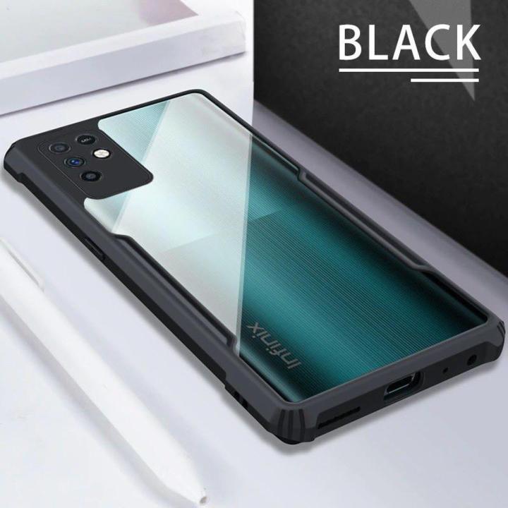 For Infinix Note 10 Edge-Reinforced Shockproof Cushion Back Clear Hybrid Transparent Hard Cover Casing - মোবাইল ফোন - Phone