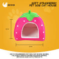Soft Strawberry Pet Dog Cat House Kennel Foldable Winter Warm Cushion Animal Bed Dogs And Cats Products (Size: XL), Red Color. 