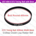 2GT-400-6 GT2 Timing Belt 400mm Width 6mm Synchronous Endless Closed Loop Rubber Belt 200 Teeth For 3D Printer CNC Machine Parts 400-2GT-6. 