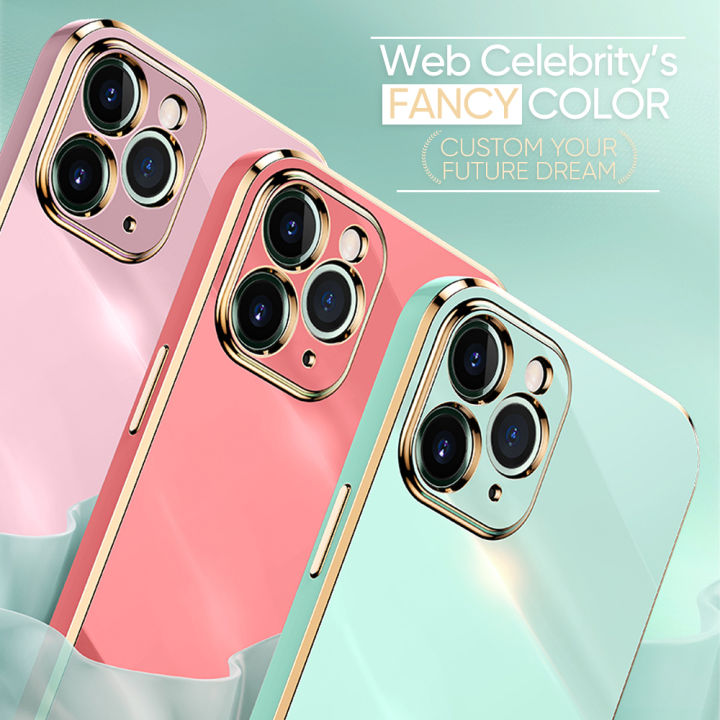 Jizetin%20(Free%20Lanyard)%20for%20OPPO%20A3S%20/%20A12E%20/%20Realme%20C1%20Luxury%206D%20Plating%20Soft%20Casing%20Silicone%20Square%20Frame%20Phone%20Case%20Shiny%20Bling%20Back%20Cover%20-%20Image%205
