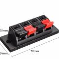 2Pcs- 4-WAY Speaker Terminal Block 4 Way Connector Vertical Amplifier PCB Mount 4 Positions Cables Jointing Clamp Test Clip Stereo Strip Shape Push Release Plate 2 Black 2 Red. 