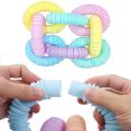 6pcs Mini Pop Tubes Sensory Fidget Toys Colourful Sensory Toys Pipes Pull Tubes Stretch Tubes Pastel for Toddler Baby Kids. 