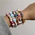 Kpop Harajuku Aesthetic Butterfly Love Star Ceramic Glass Acrylic Beaded Bracelet Girl 2000s EMO Charm Jewelry Y2K Accessories.