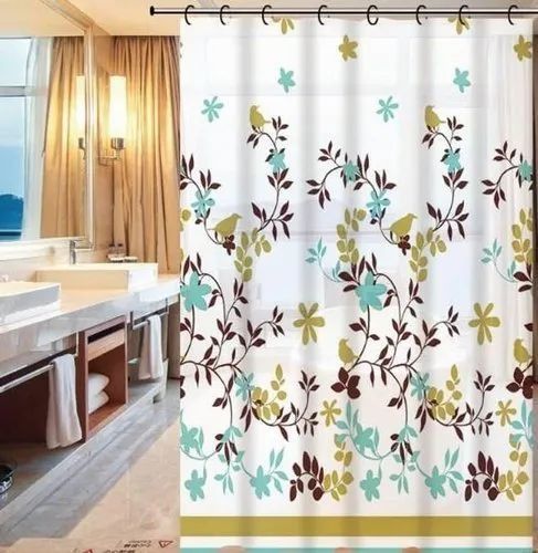 Waterproof Shower Curtain With 12 Rings For Bathroom Toilet