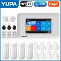 YUPA Burglar Home Security Alarm System 4.3 Inch Touch Panel WIFI GSM Wireless With Motion Sensor TUYA App Compatible With Alexa.