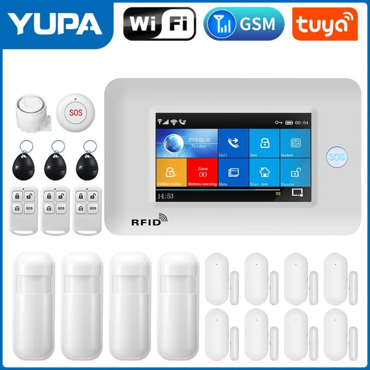 YUPA%20Burglar%20Home%20Security%20Alarm%20System%204.3%20Inch%20Touch%20Panel%20WIFI%20GSM%20Wireless%20With%20Motion%20Sensor%20TUYA%20App%20Compatible%20With%20Alexa%20-%20Image%207