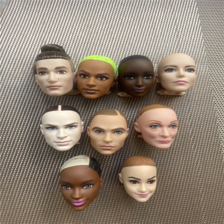 Rare Colletion Male Doll Heads Prince Ken Old Lady Bald Head Black White Skin Tone