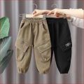 Spring and Autumn Kids Boys Pants 2024 New style Children's Handsome Cargo pants Cotton Boys Baby Casual Pants 2-8Y. 