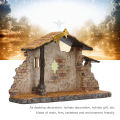Christmas Manger Shed Statue, Nativity Scene Exquisite Workmanship for Gifts.