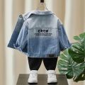 Baby Boys Denim Jacket 2023 New Spring Clothes Children's Coat Kids Boy Autumn Fashion Lapel Jeans Jacket 2 4 6 7Y. 