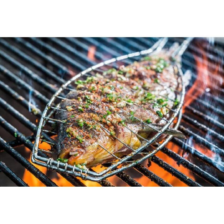 Small Stainless Steel Barbecue fish net grilled fish clip large fish BBQ net